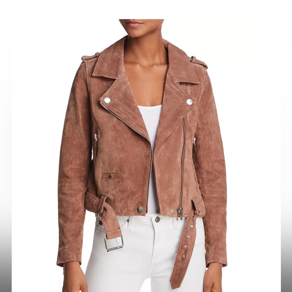 Blanknyc brown suede leather motto jacket  - XS